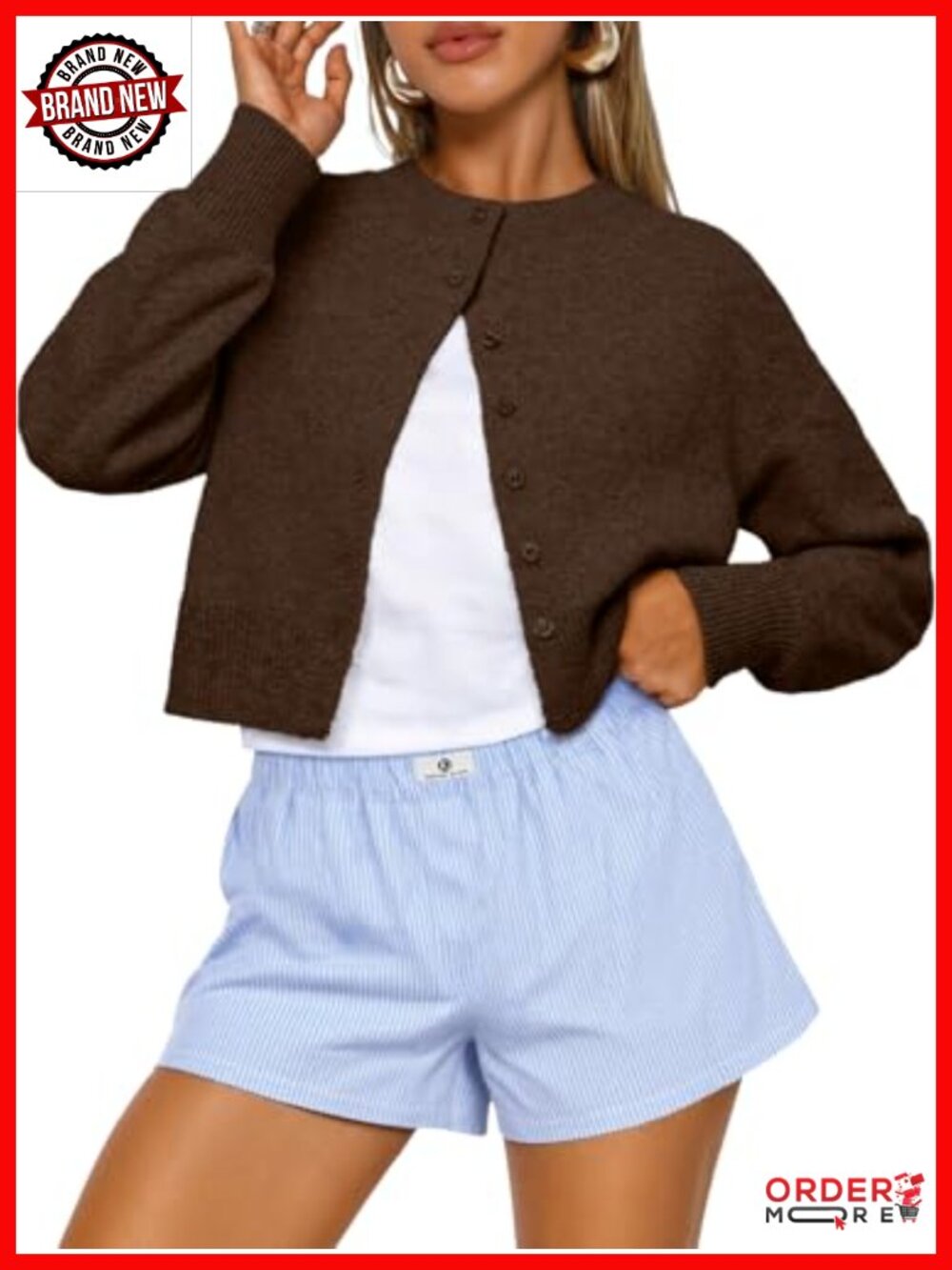 Womens Cropped Cardigan Sweater Buttery Soft Knit Lightweight Layer
